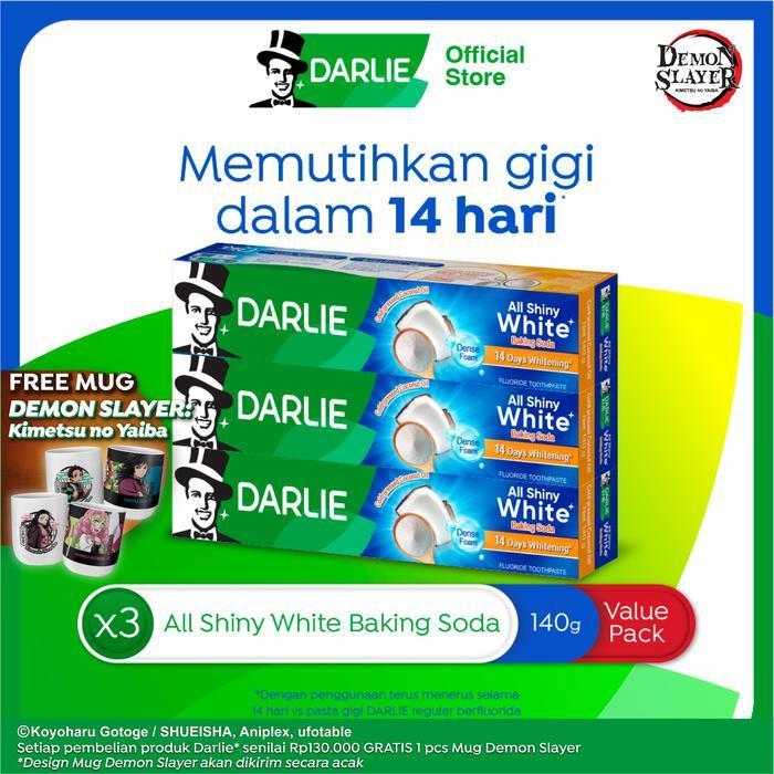 Promo Value Pack Darlie All Shiny White Foamy Baking Soda 140 g - DARLIE All Shiny White Foamy Bakin