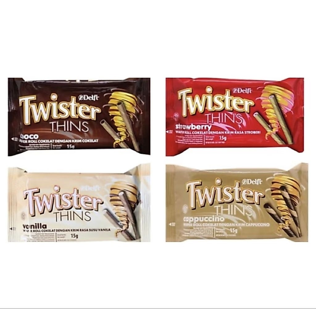 Twister Thins Varian Choco, Vanila, Strawberry, Cappucino