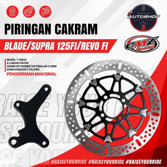 Cakram Depan 300/260MM Jupiter Z FIZR Shogun Smash | Disc Brake + Bracket Kaliper - BLADE