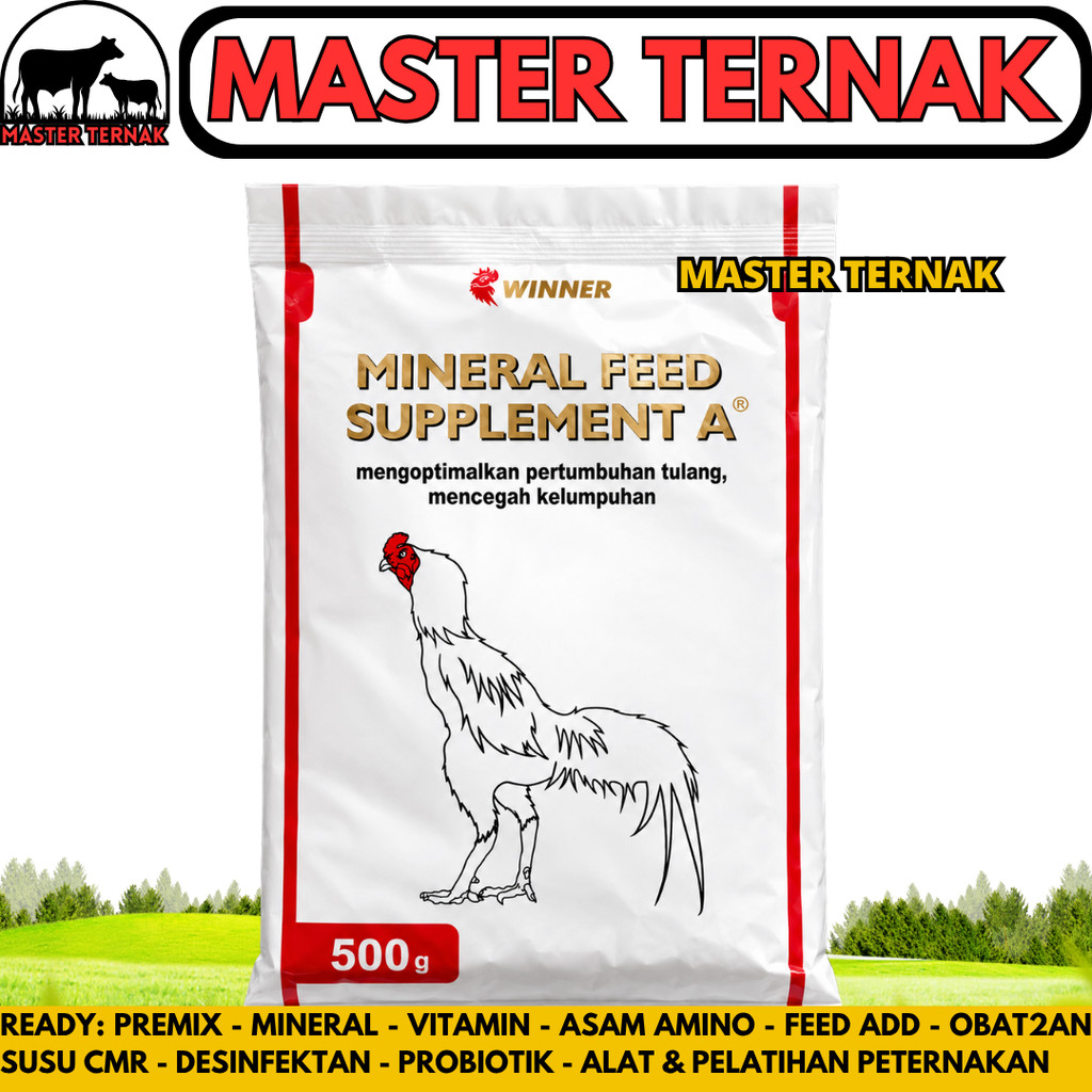 MINERAL FEED SUPPLEMENT A LAGA 500 GRAM WINNER - Obat Ayam Lumpuh Bangkok Aduan Tulang Bulu Premix