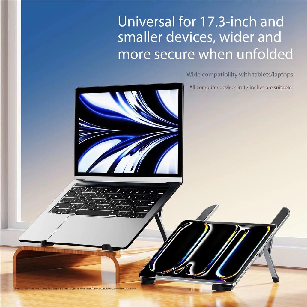 Adjustable Bi-foldable Desktop Mini Metal Portable Laptop Stand for Ipad Notebook Support Compatible