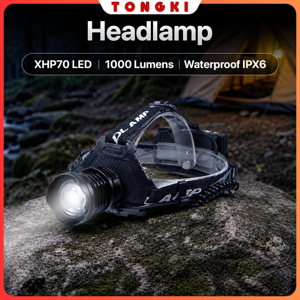 Senter Kepala Headlamp LED IPX6 1000 Lumens - P70