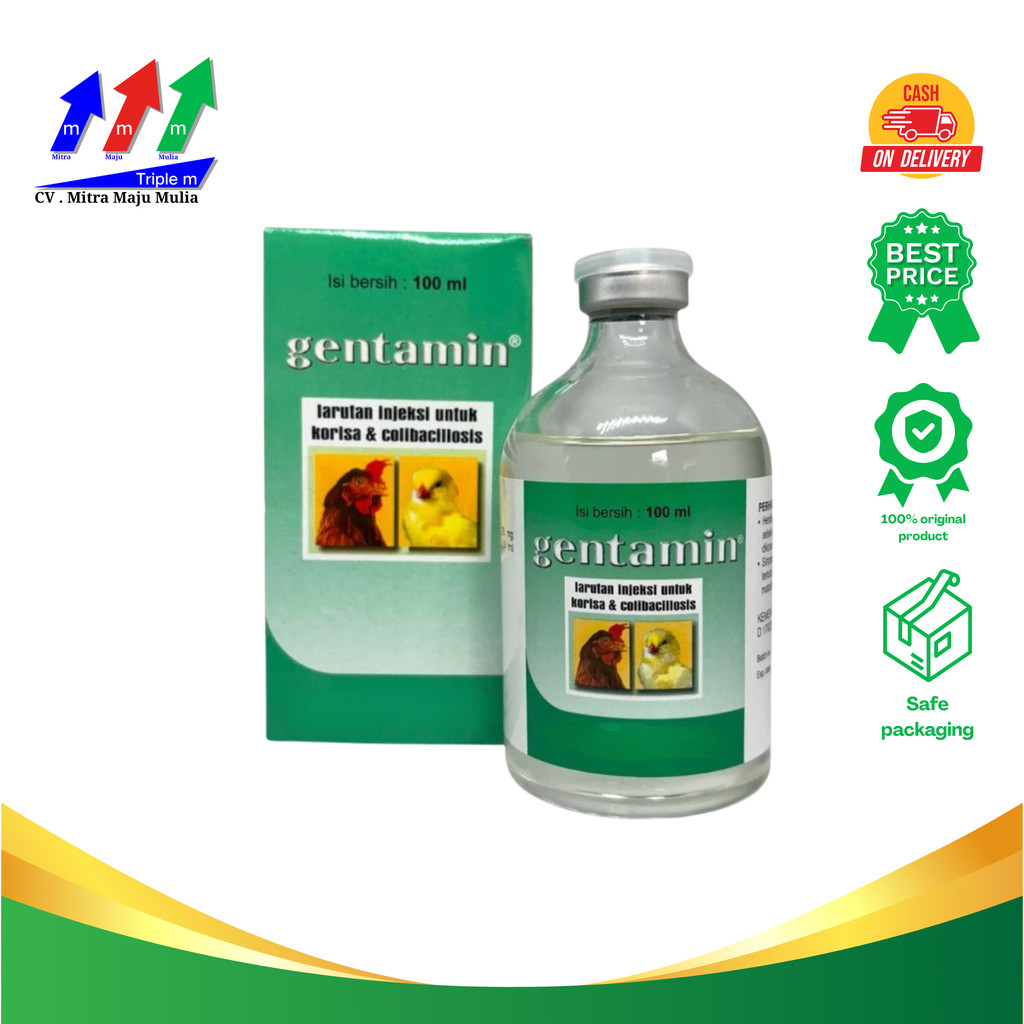 GENTAMIN 100 ml MEDION - Obat Korisa Snot Collbacillosis Unggas