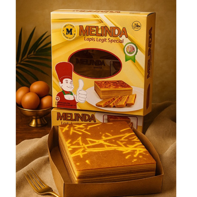 lapis legit vakum spesial butter original melinda 17x17cm 700 gram fresh from oven