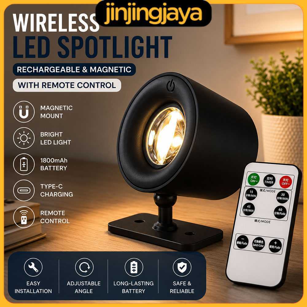 Lampu Baca Magnetik Wireless Led Spotlight Rechargeable 1800mAh - JG001