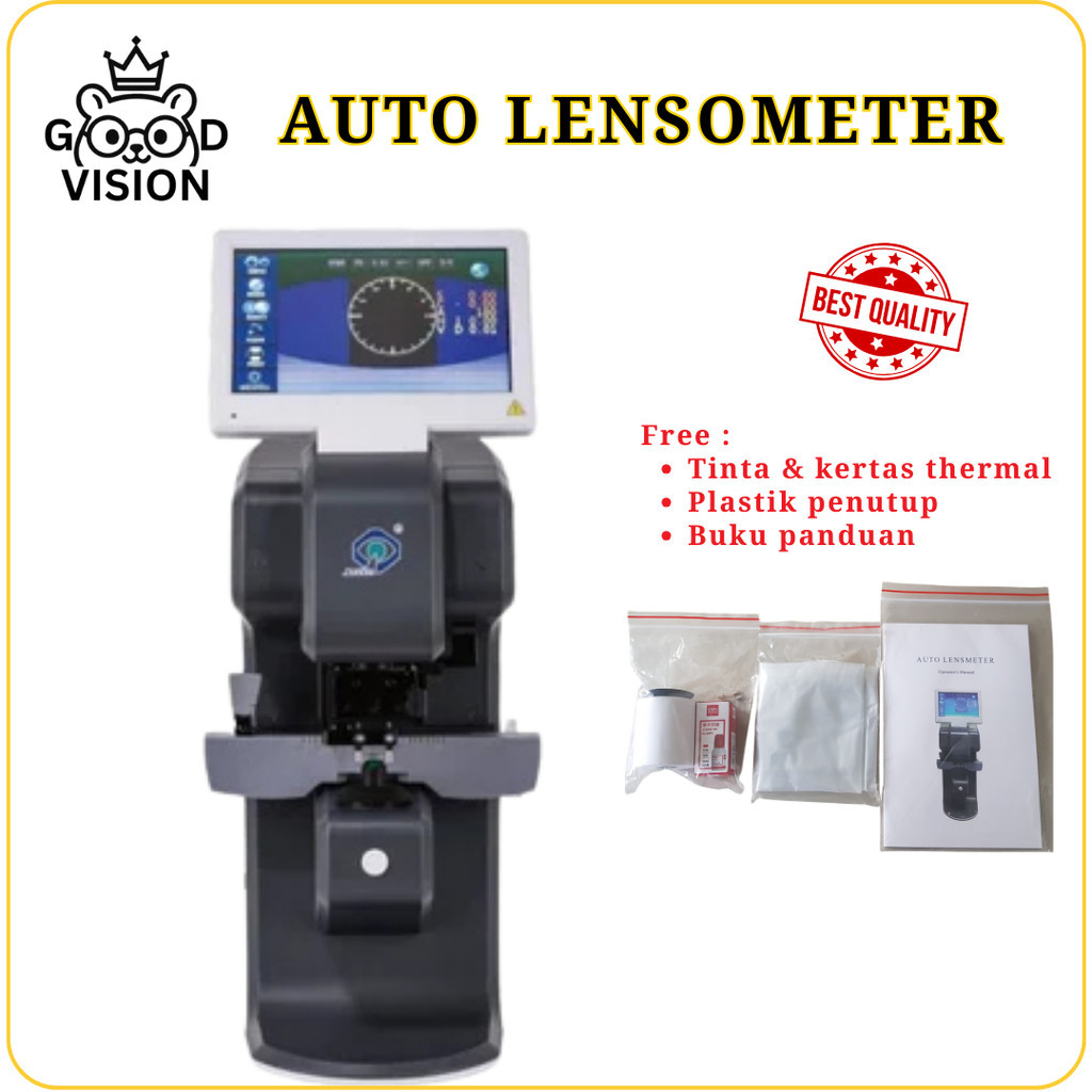 Lensometer Digital Otomatis Alat Cek Lensa Kacamata Bisa Print LCD Warna Mesin Optik Presisi Tinggi 