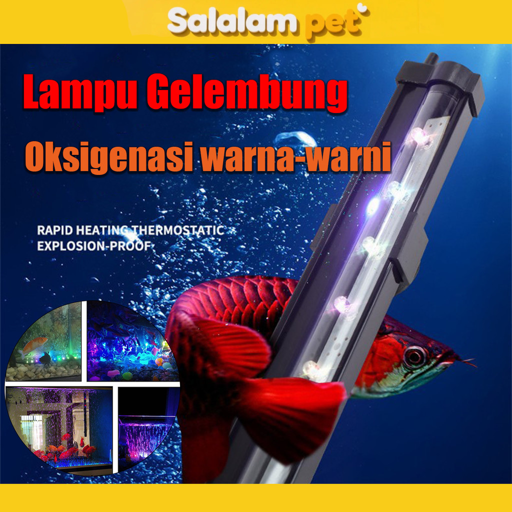 LED Lampu Celup Aquarium lampu gelembung batu aerator lampu akuarium Changing Akuarium Ikan