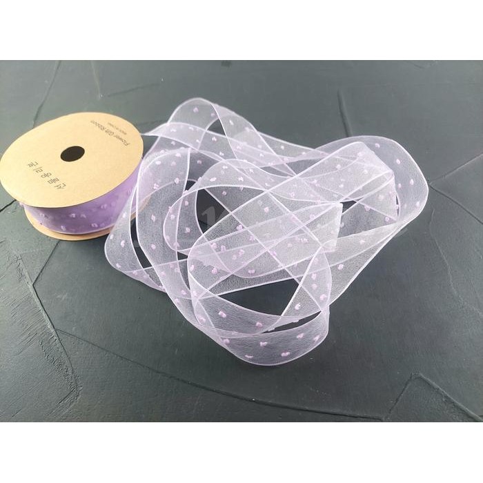 

Pita Organdi Tekstur Bulat Timbul-Lebar 3.8 cm ; 20yard - Mix Colours - Ungu