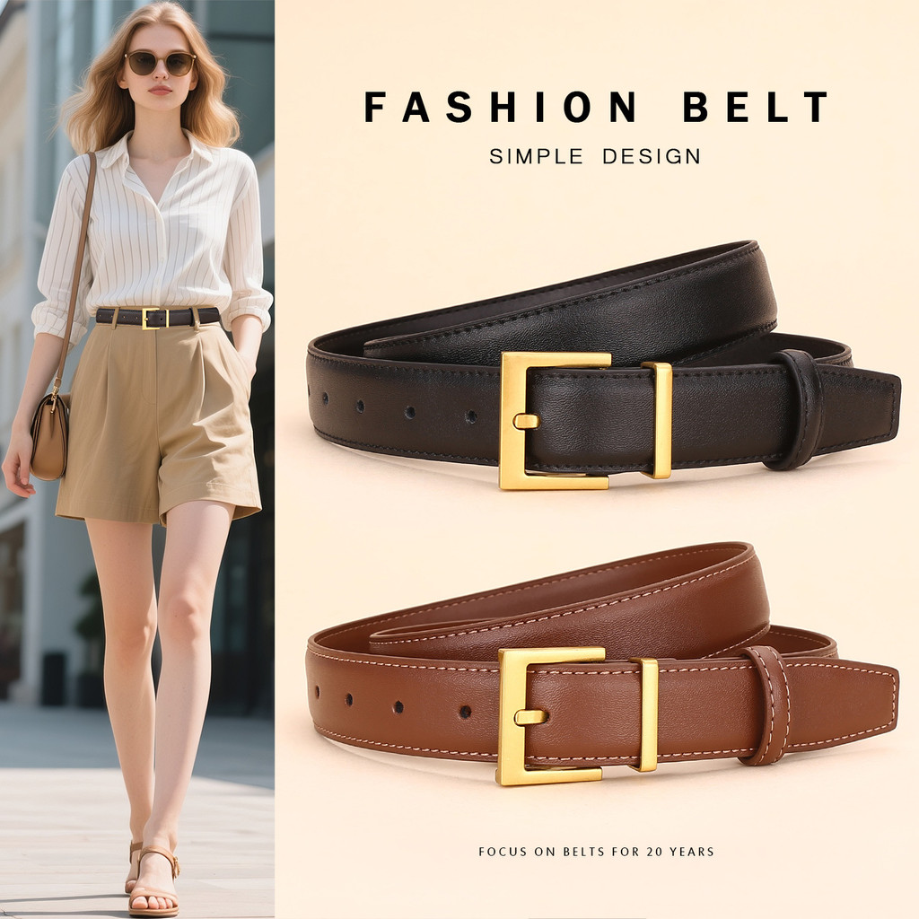 Ikat Pinggang Wanita Kulit Belt Wanita Gesper Kulit PU Sabuk Fashion Style Belt Kulit Asli