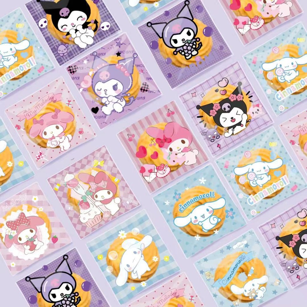 

100pcs Plastik Opp Cookies Sanrio Karakter 7x7/10x10/12X12CM Opp Unyu Plastik Bungkus Permen Lucu Plastik Dengan Lem Opp Bahan Tebal Plastik Kemasan Kartun Lucu Aesthetic Plasti Kartun Sanrio Dino Lotso Kartun Jepang Lucu