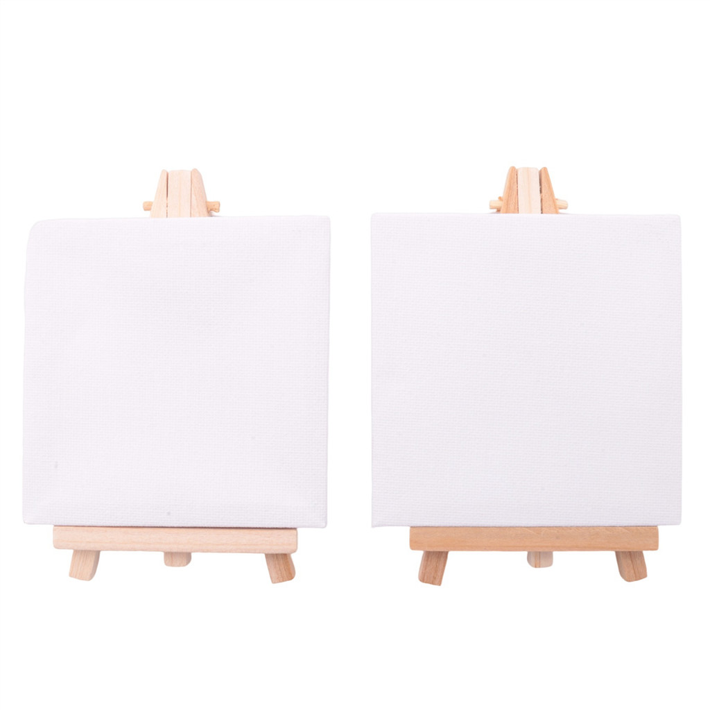 

ABSY 10 Set Artists Mini Canvas Set Painting Craft DIY Drawing Small Table Easel Gift