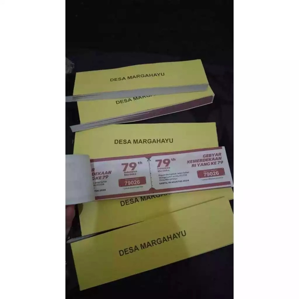 

1 rim cetak kupon tiket karcis bahan hvs custom desain dan ukuran