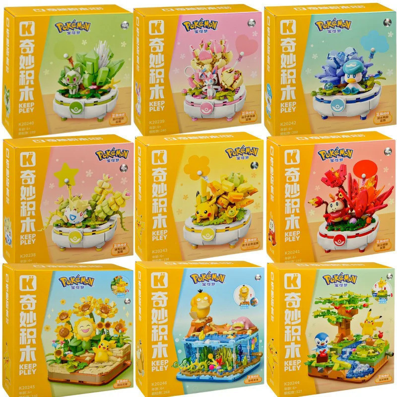 Mainan Anak Laki Laki  Mainan Figur Blok Bangunan DIY Anime Pokemon Baru Pikachu Sylveon Togepi Mode
