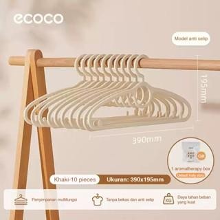 

ECOCO Hanger Cloth (isi 10) - Hanger Baju Hanger Baju Anti Karat Gantungan Serbaguna Gantungan Baju Anti slip - Normal White