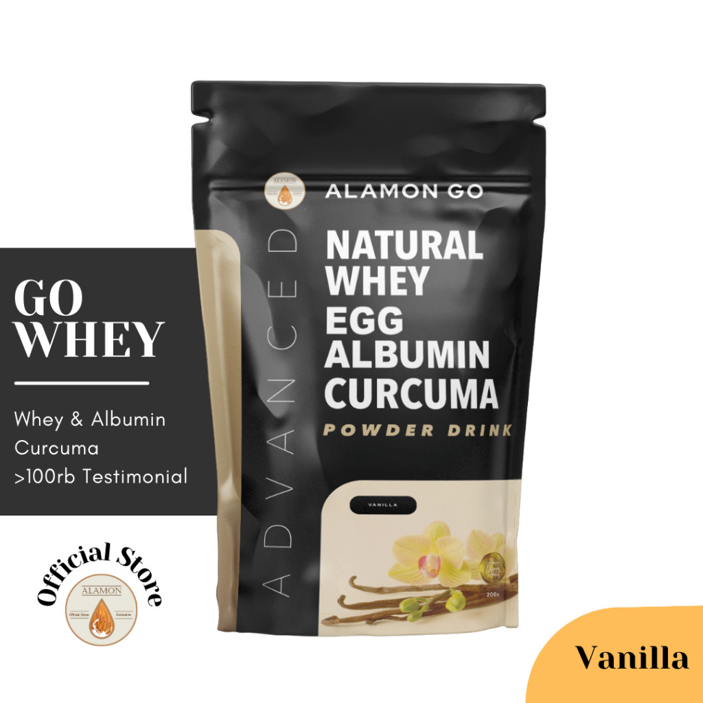 

New Susu Penambah Berat Badan dan Nafsu Makan - Alamon GO GAIN - 200 gram - Natural Whey, Egg Albumin, CurcumaPremium