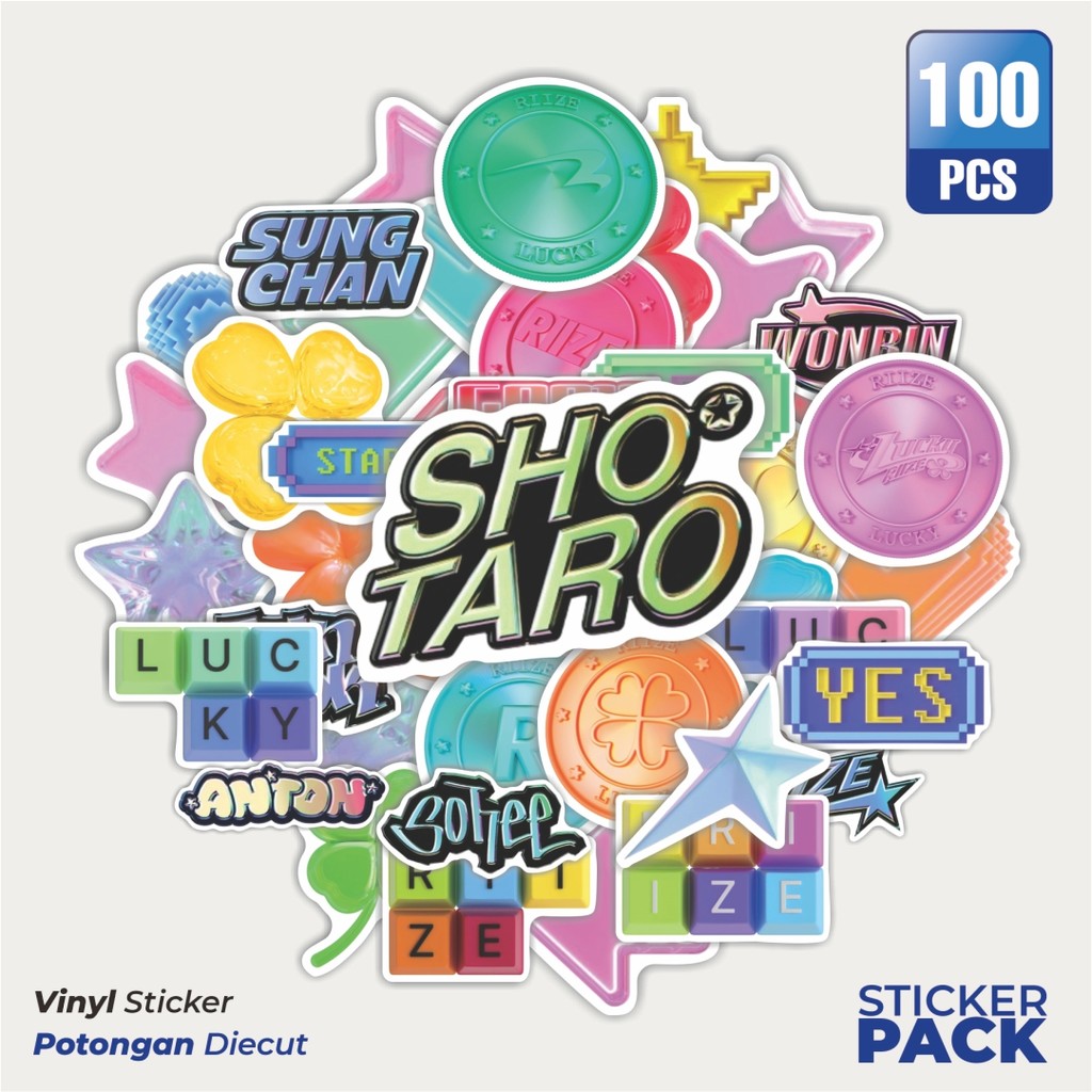 

Super Hemat! 100 PCS Stiker Aesthetic Riize Elements Waterproof Aesthetic- Untuk Laptop, Motor, dan Helm - Paper Stationery Pack
