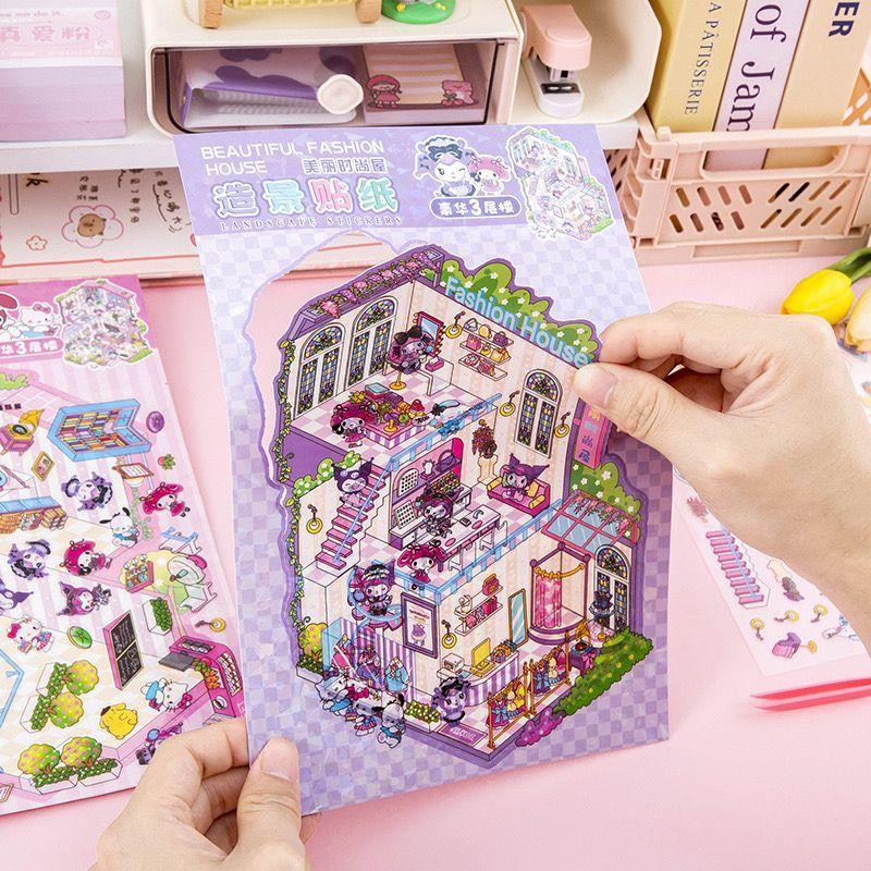 

Clover STICKER LANDSCAPE 3D Big Sticker Playset Cute Character mainan edukasi kreatif anak di rumah belajar dekorasi ruangan hadiah kreatif taman mall rumah