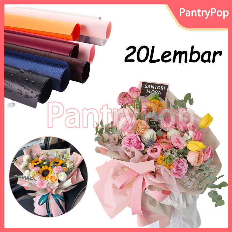 

20 Lembar Pastel Polos Flower Wrapping Paper Bi Color Cellophane / Kertas Buket Bunga Cellophane Florist / Flower Wrapping Paper
