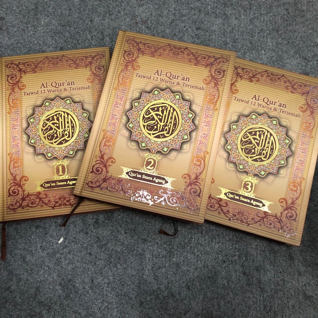 Al Quran Tajwid 12 Warna 3 Jilid Box - Quran 3 Jilid Box Suara Agung SBY GROUP