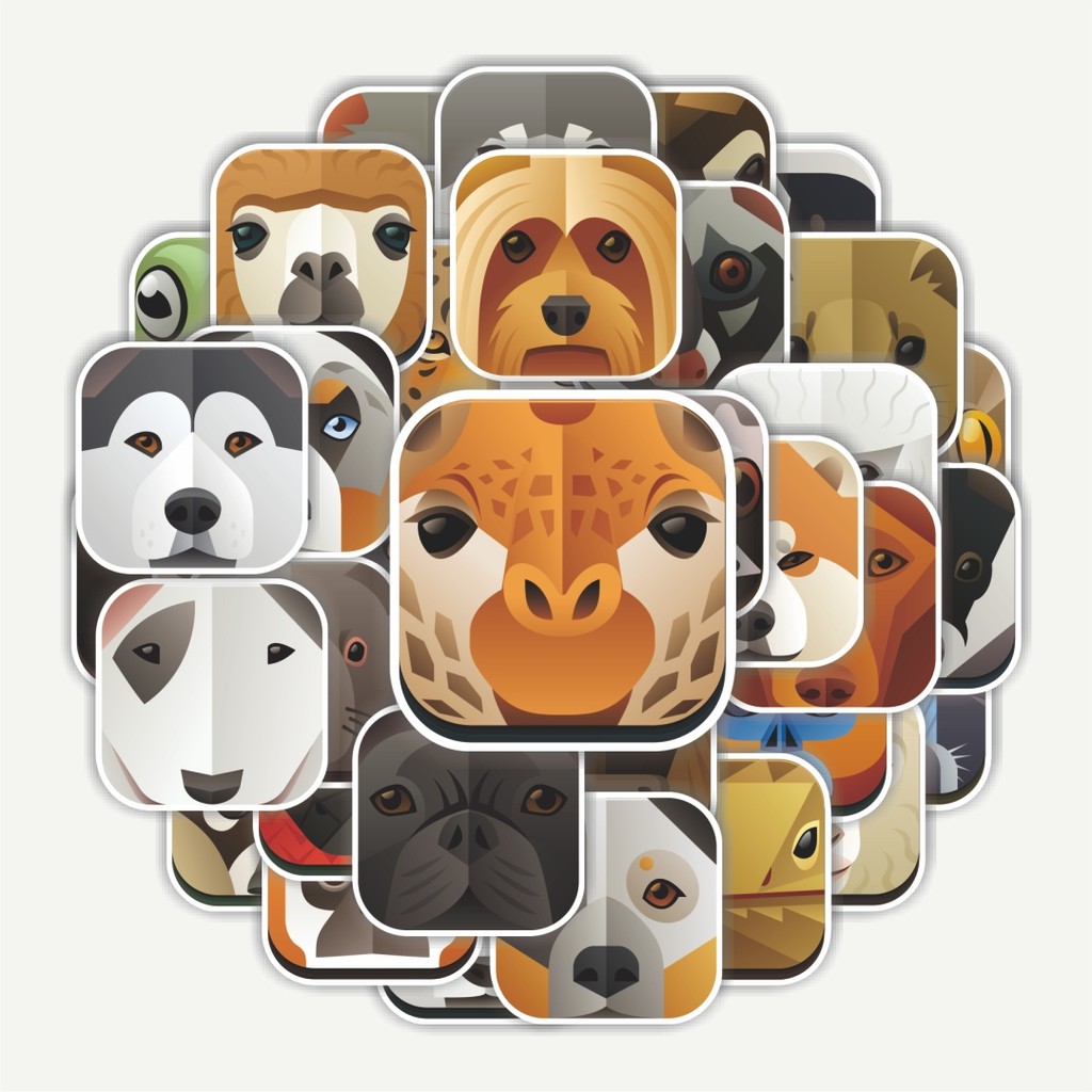 

Sticker Pack Stiker Animal Square Icon | Sticker TUMBLR | Stiker LAPTOP KOPER HELM