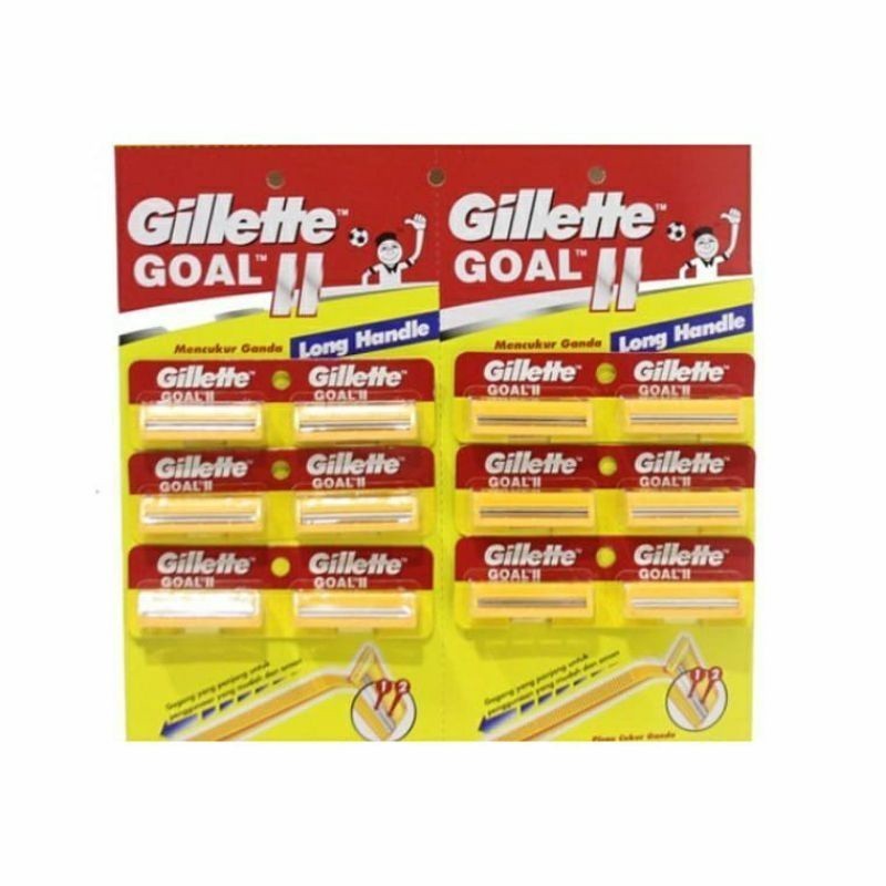 Alat cukur kumis dan jenggot Gillette goal isi 12 pcs 2 mata pisau