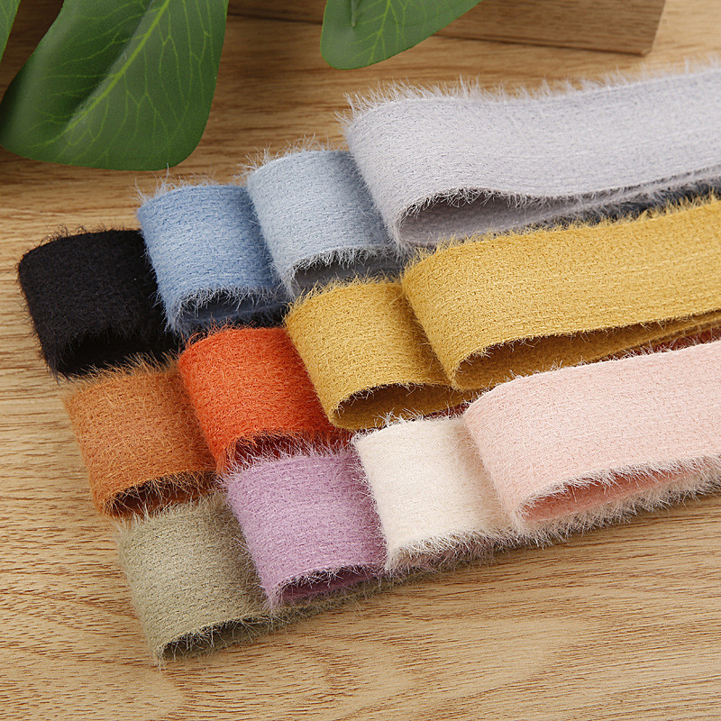 

Kewgarden 25mm 38mm 1" 1.5" Plush Ribbons Handmade Tape DIY Bow Hair Accessories Packing Riband 10 Yards