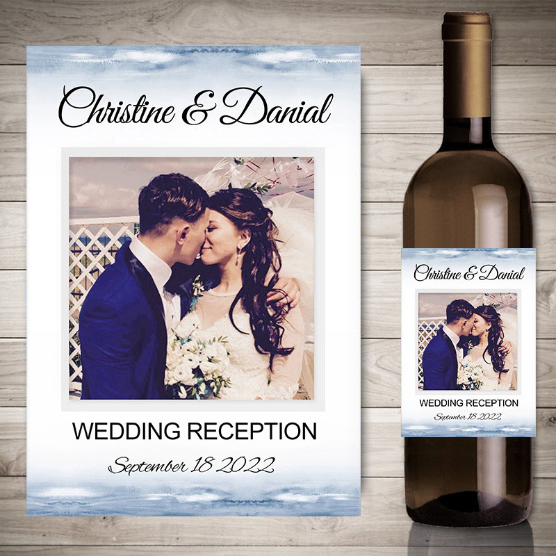 

20pcs Custom Wine Bottle Stickers Personalized Wedding Engagement Party Printing Photo Party Decor Labels Custom Picture Text