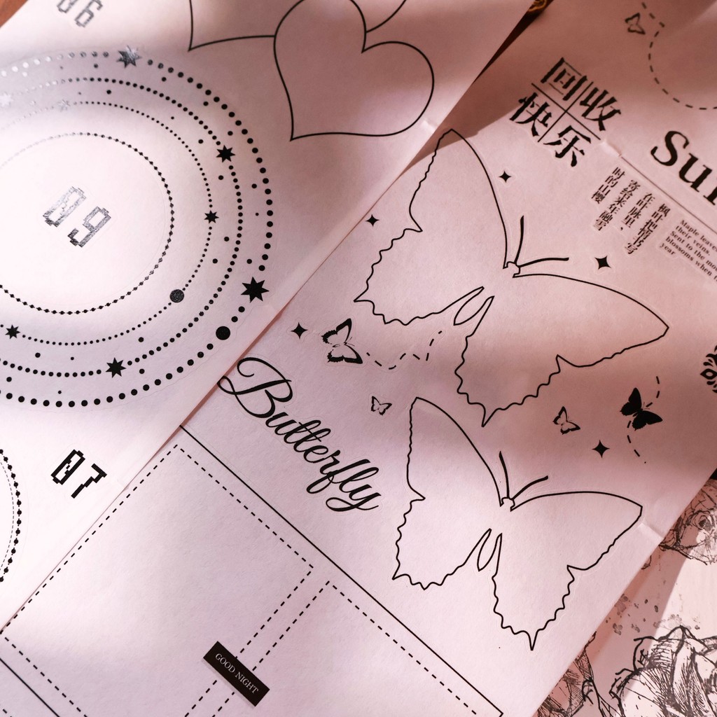 

YiEr Studio Vintage Magazine Style Background Frame Washi PET Tape Planner DIY Card Making Scrapbooking Plan Decorative Sticker