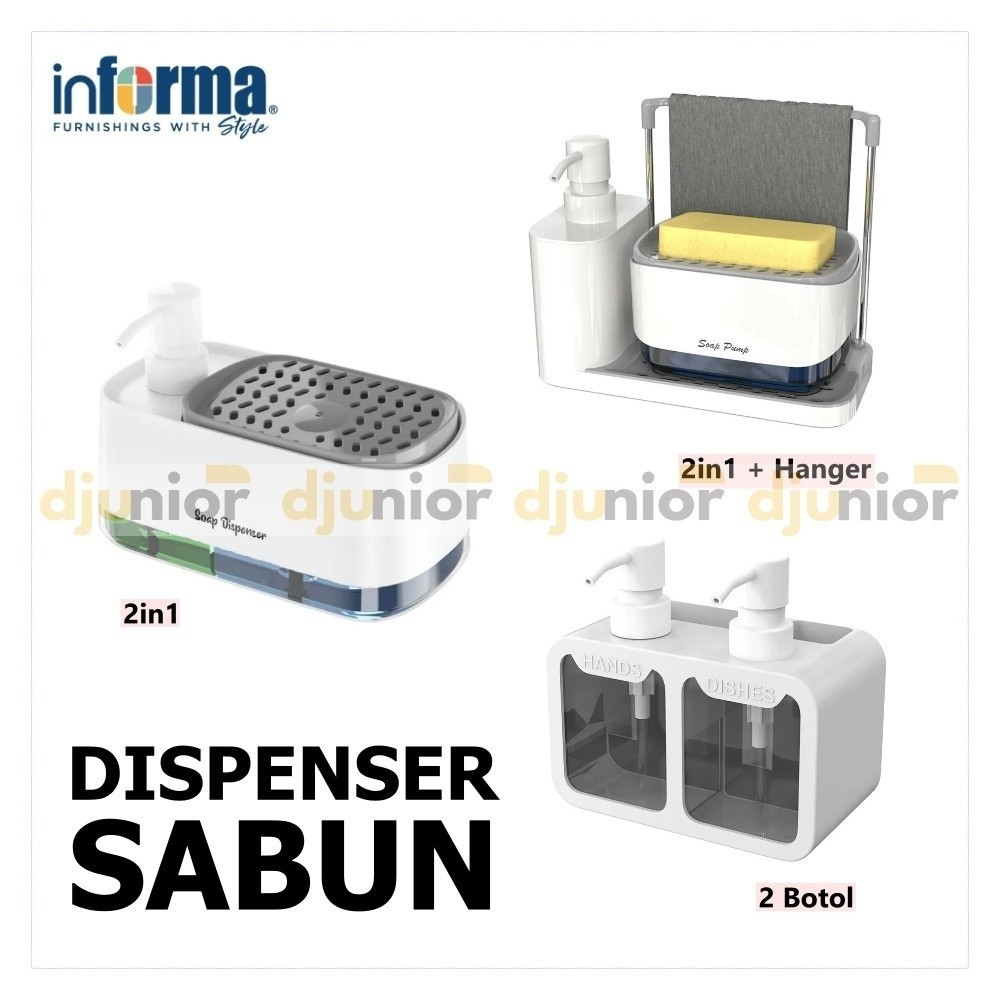 INFORMA ERI DISPENSER SABUN CAIR DENGAN SPONS / TEMPAT SABUN CUCI PIRING / TEMPAT CUCI TANGAN