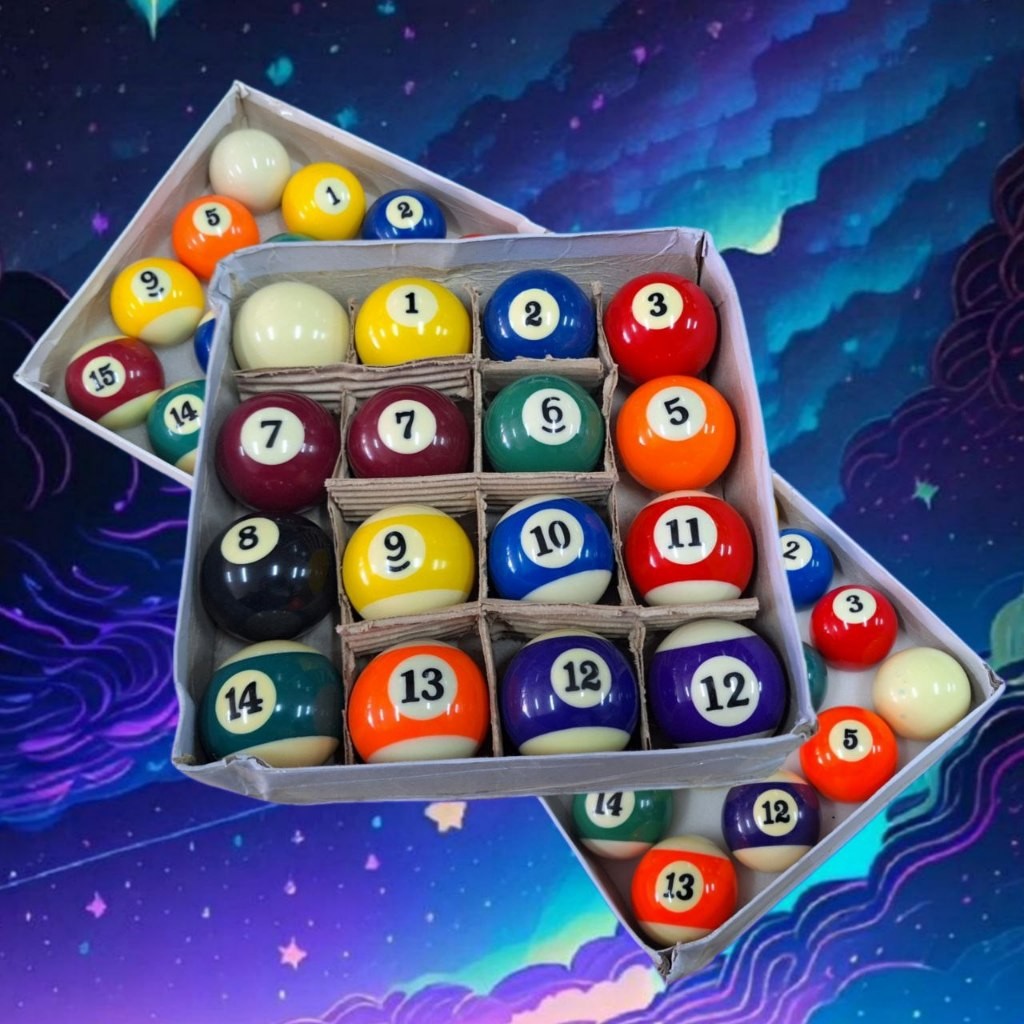 BOLA BILLIARD SATUAN JUAL ECERAN UKURAN SEDANG ECERAN MEJA 7 FEET