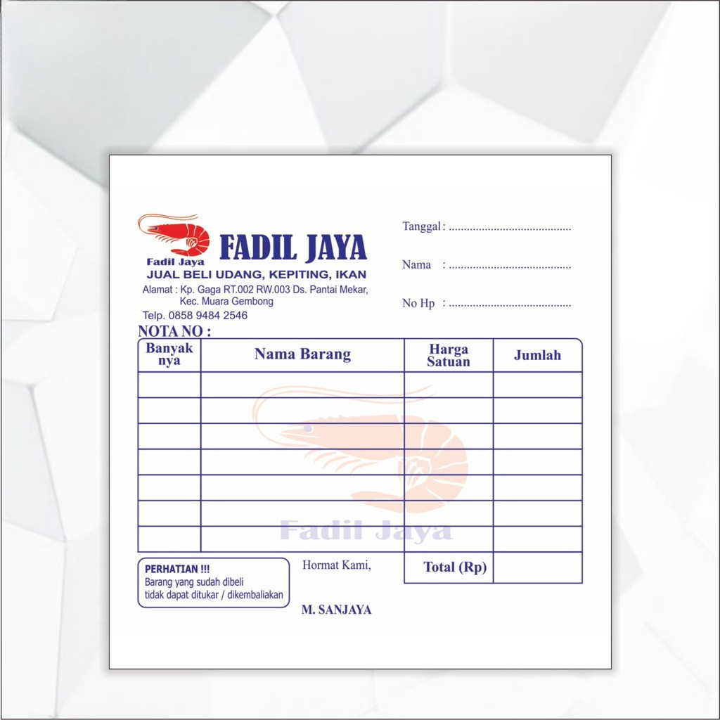

Tanpa Min Order| Cetak Nota Custom Nama Toko Sendiri Ukuran 10 X 11 Cm 1/6 Polio 1 Ply 2 Ply