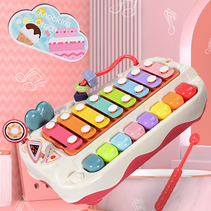 TAM.ZAM Mainan Vocal Piano Perkusi Pendidikan Multi-fungsi Piano Musikal Mainan Anak-Anak Music Xylo