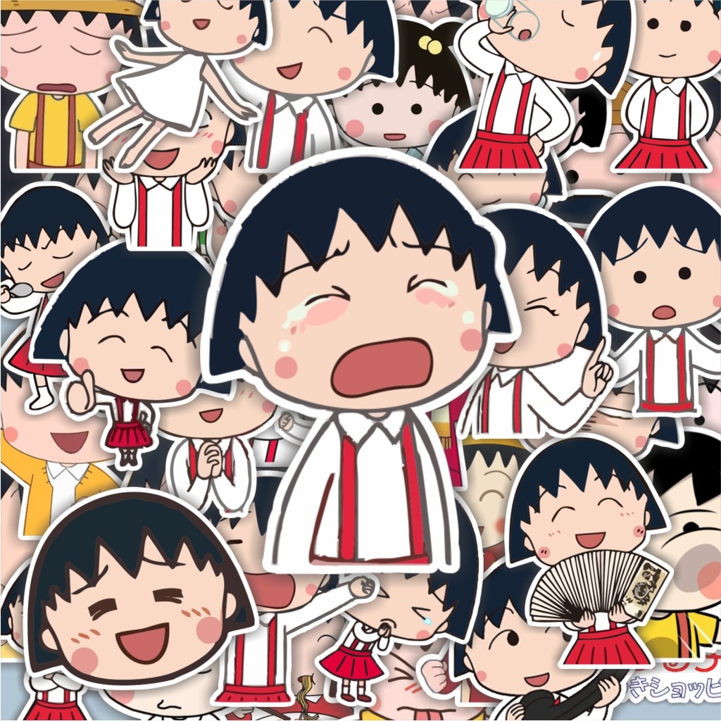 

100PCS Lucu Stiker Kartun Chibi Maruko Chan Stiker Aesthetic Stiker Anti Air Stikers Berperekat Waterproof sticker decal buat Motor Helm Buku Journal Koper Casing HP Laptop Botol Minum Hadiah anak