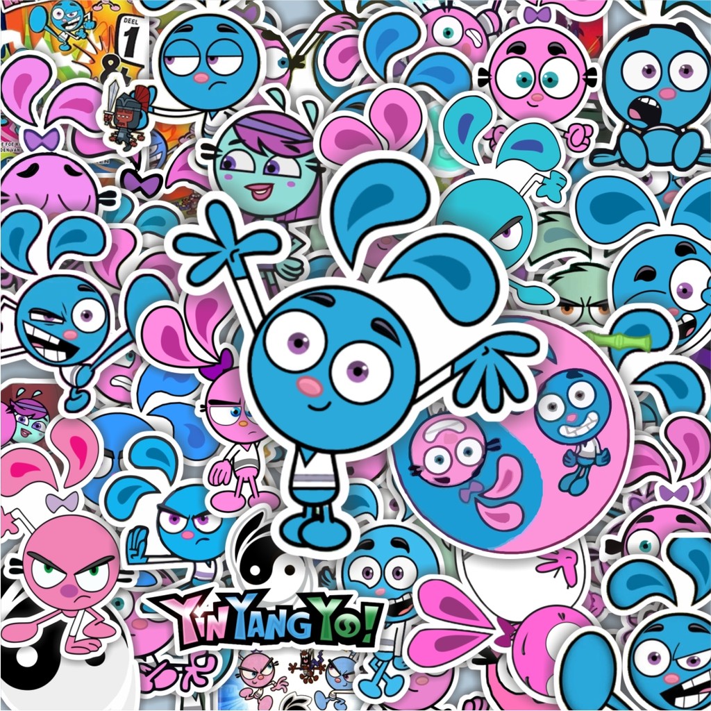 

100PCS Lucu Stiker Kartun Yin Yang Yo Stiker Aesthetic Stiker Anti Air Stikers Berperekat Waterproof sticker decal buat Motor Helm Buku Journal Koper Casing HP Laptop Botol Minum Hadiah anak