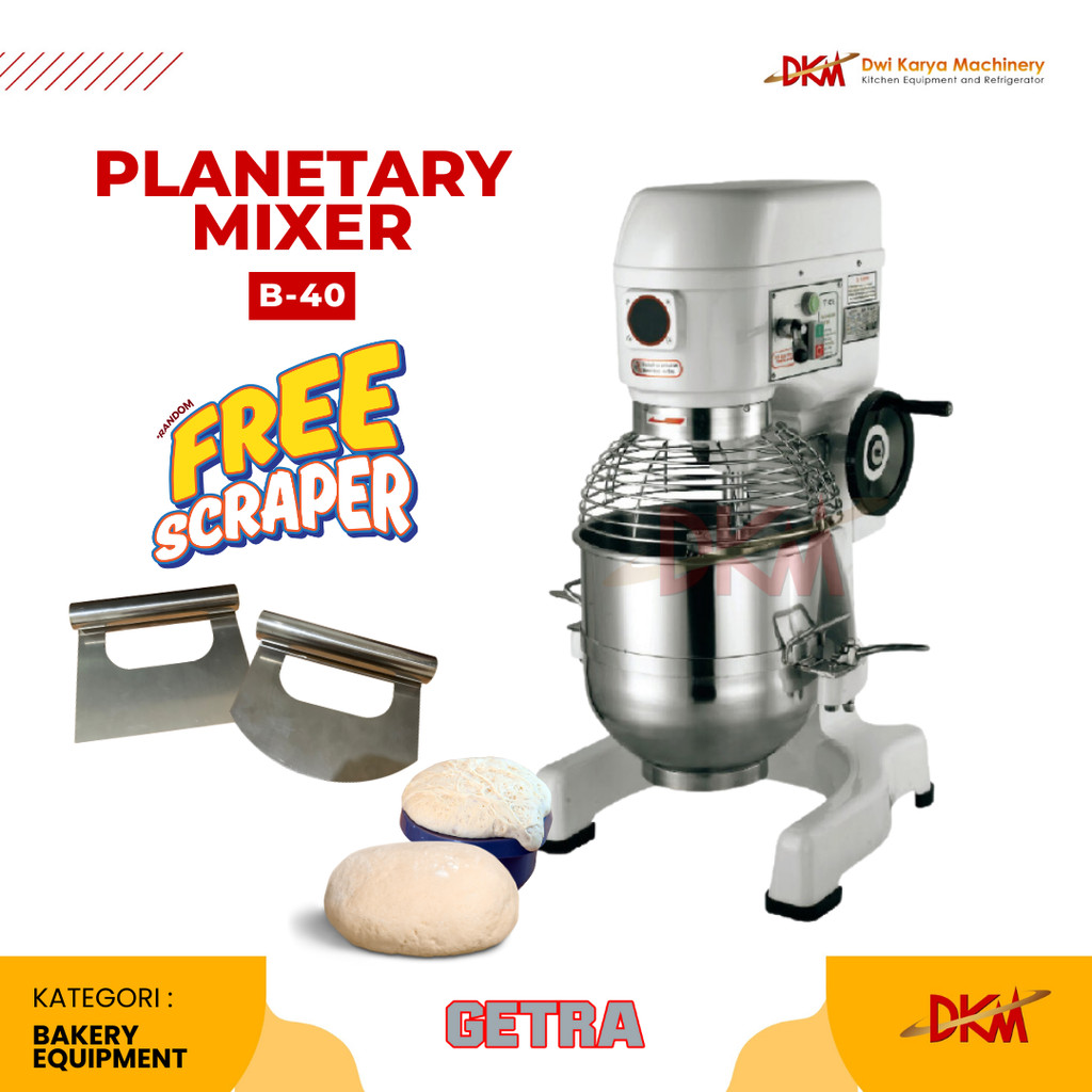 GETRA Planetary Mixer GETRA B-40 – Mixer Roti & Kue 40 Liter