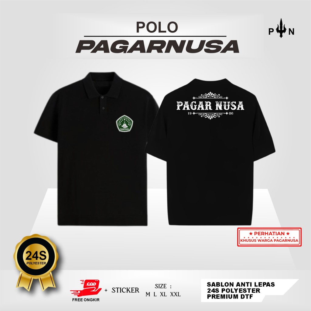 Kaos Polo Bordir//Sablon Pagar Nusa Motif Pagar Nusa Desain Terbaru PLSSD By Dhasing
