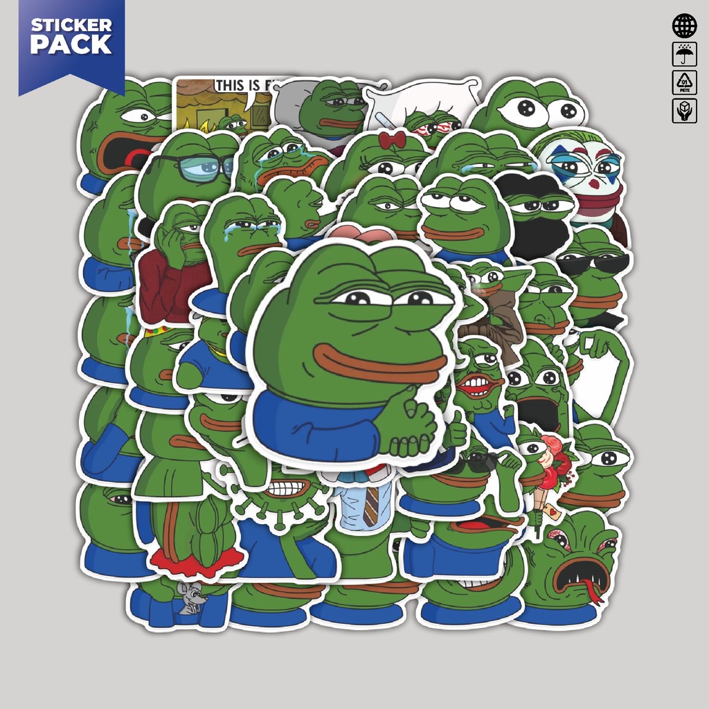 

[100PCS]Stiker Pack Stiker Meme Pepe The Frog Aesthetic Vinyl Anti Air Dekorasi Sticker Laptop Buku Journal Koper Helm Casing HP Gitar Helm Skateboard