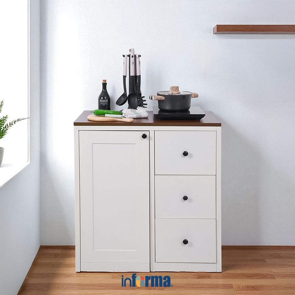 Informa Scott Kabinet Dapur Bawah Metal - Putih Kitchen Cabinet Lemari Kabinet Serbaguna Furniture I