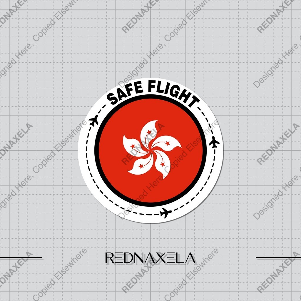 

Stiker Vinyl Safe Flight Country Hong Kong Stiker Koper Outdoor Waterproof Sticker