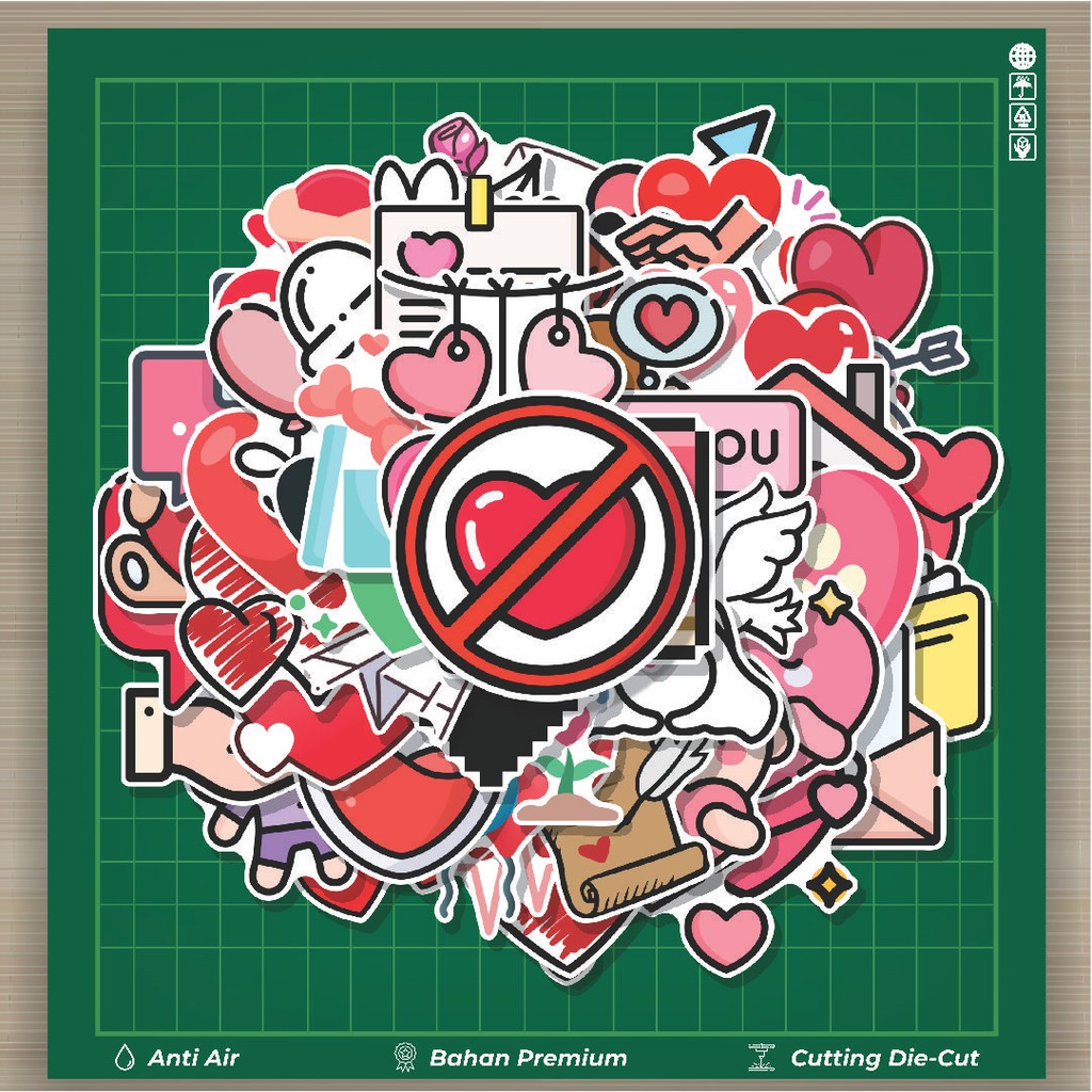 

HOT 50 PCS STIKER Stiker Cinta [Love] Stiker Fashion Cars Decal Dingin Kartu Album Custom Vinyl Anti Air- Sticker Aesthetic Buku Journal Koper Casing HP Tablet Laptop Helm Motor Botol Minum
