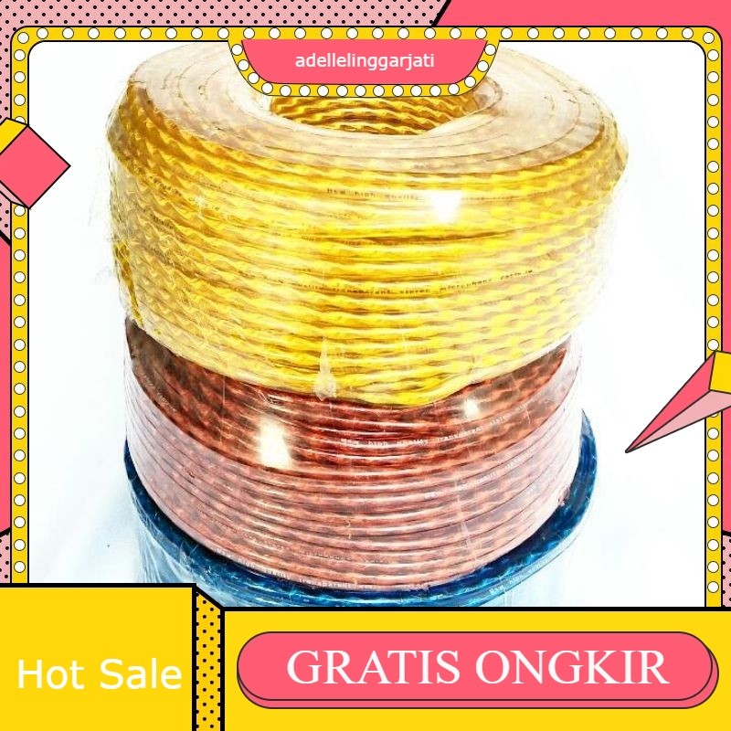 Kabel Mic Stereo Transparan Longway 1 Roll 80meter/Kabel Microphone isi 3 Kabel Audio/Kabel mic roll