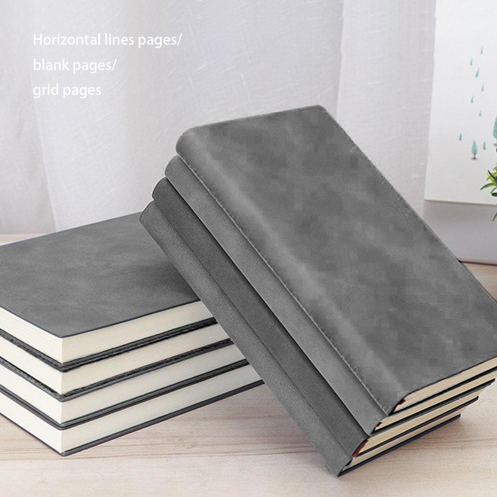 

200 Pages A6 Notebook College Student Notepad Office High-end Pu Leather Work Conference Record Book Horizontal/Blank/Grid