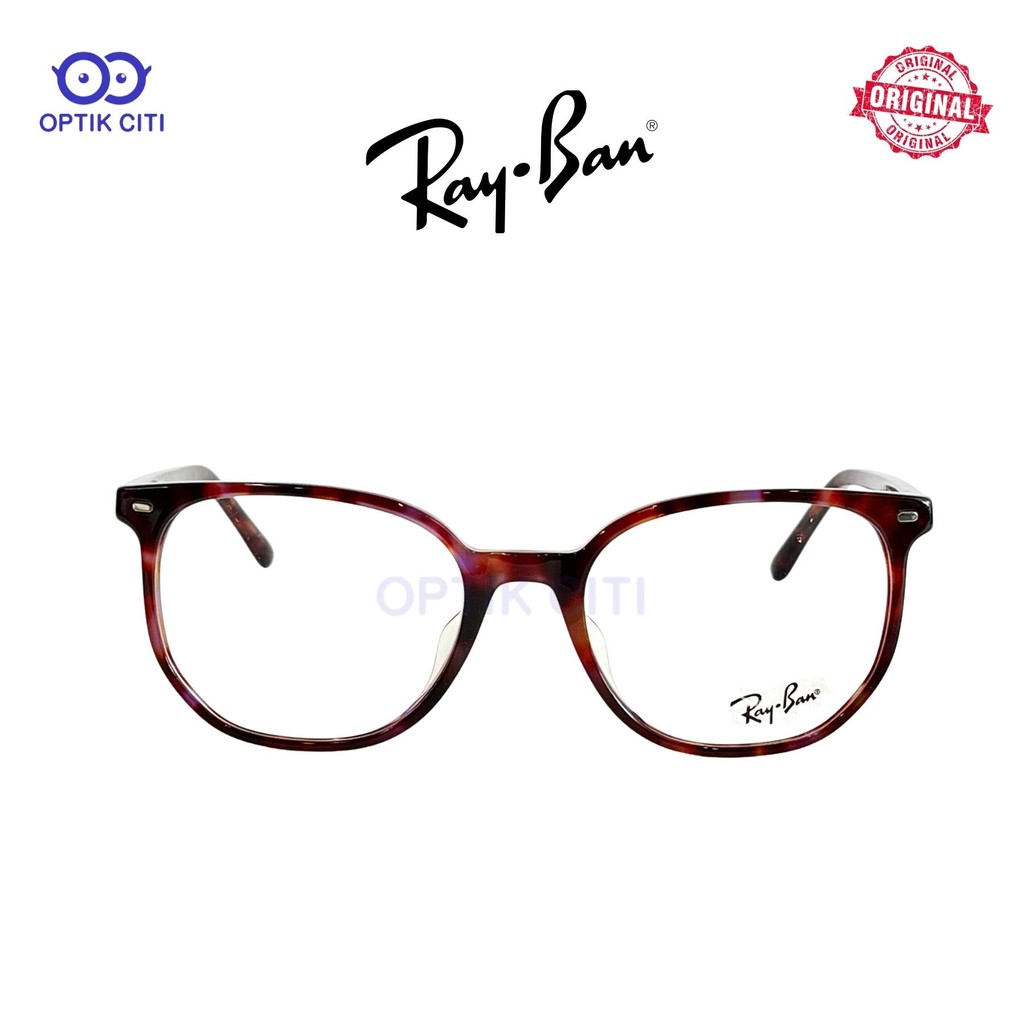 Frame Kacamata Pria Wanita Original Rayban RB 5397- F -  ELLIOT - Brown and Violet Havana (8175)