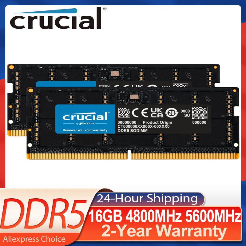 Crucial RAM DDR5 5600MHz 16GB 4800MHz 5600MHz 32GB Kit (2x16GB) Laptop Memory Original 16G  SODIMM  