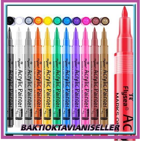 

Acrylic Paint Extra Fine Marker Pen For Multi Surface DIY - 0,7mm NIB, 12pc