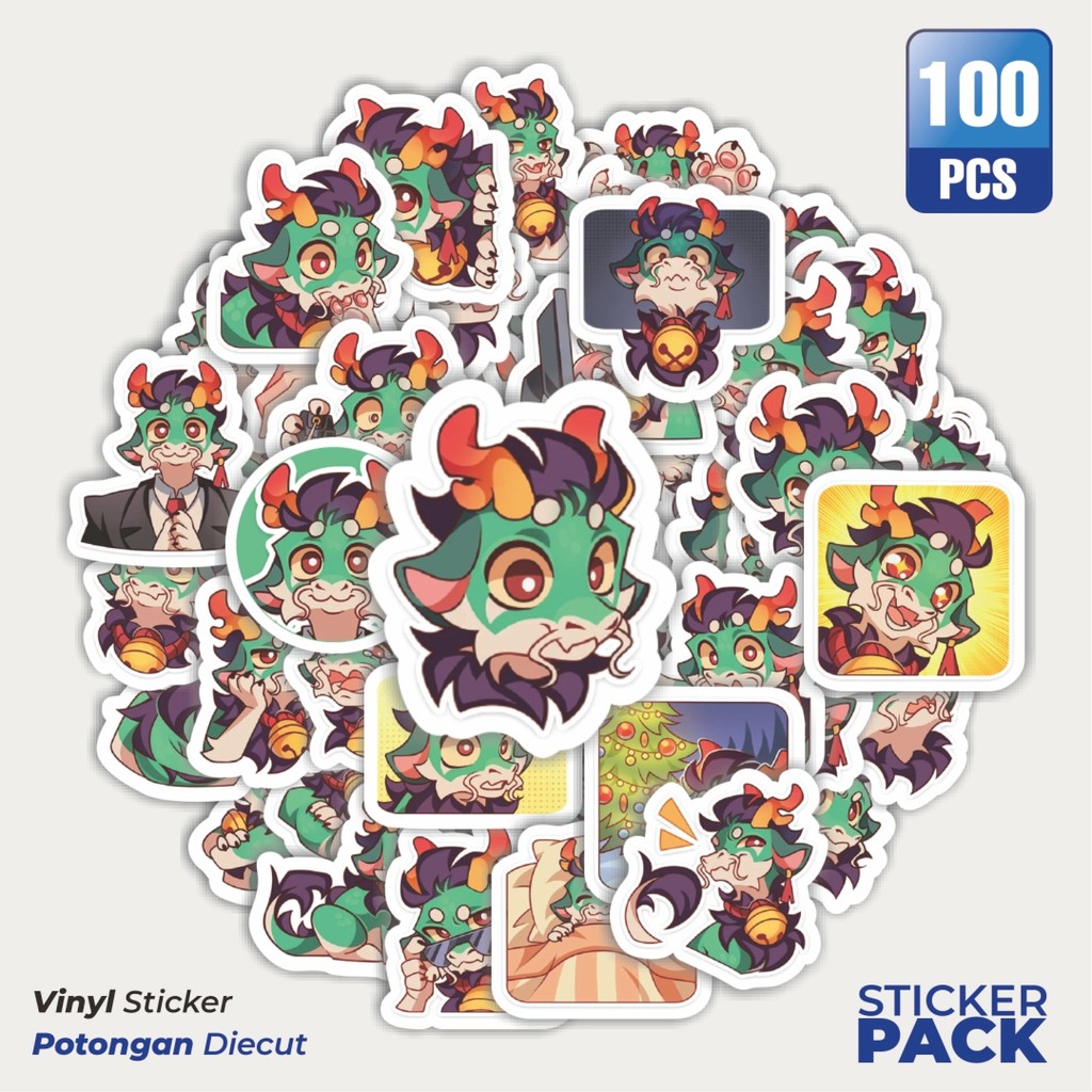 

Stiker Vinyl Stiker Funny Character Ryu The Dragon Waterproof Aesthetic- Untuk Laptop, Motor, dan Helm - Paper Stationery Pack