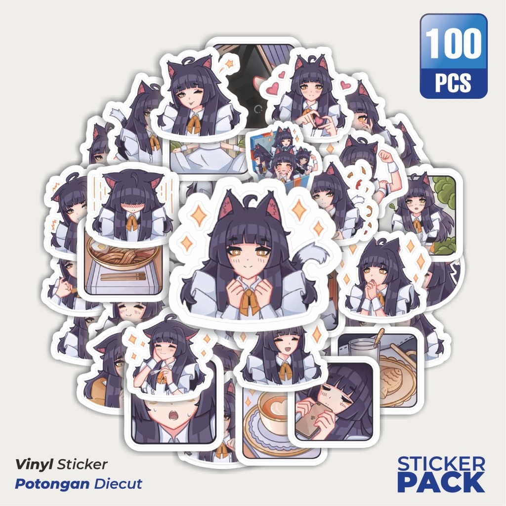

Stiker Vinyl Stiker Funny Character Acla The Cat Girl Maid Waterproof Aesthetic- Untuk Laptop, Motor, dan Helm - Paper Stationery Pack