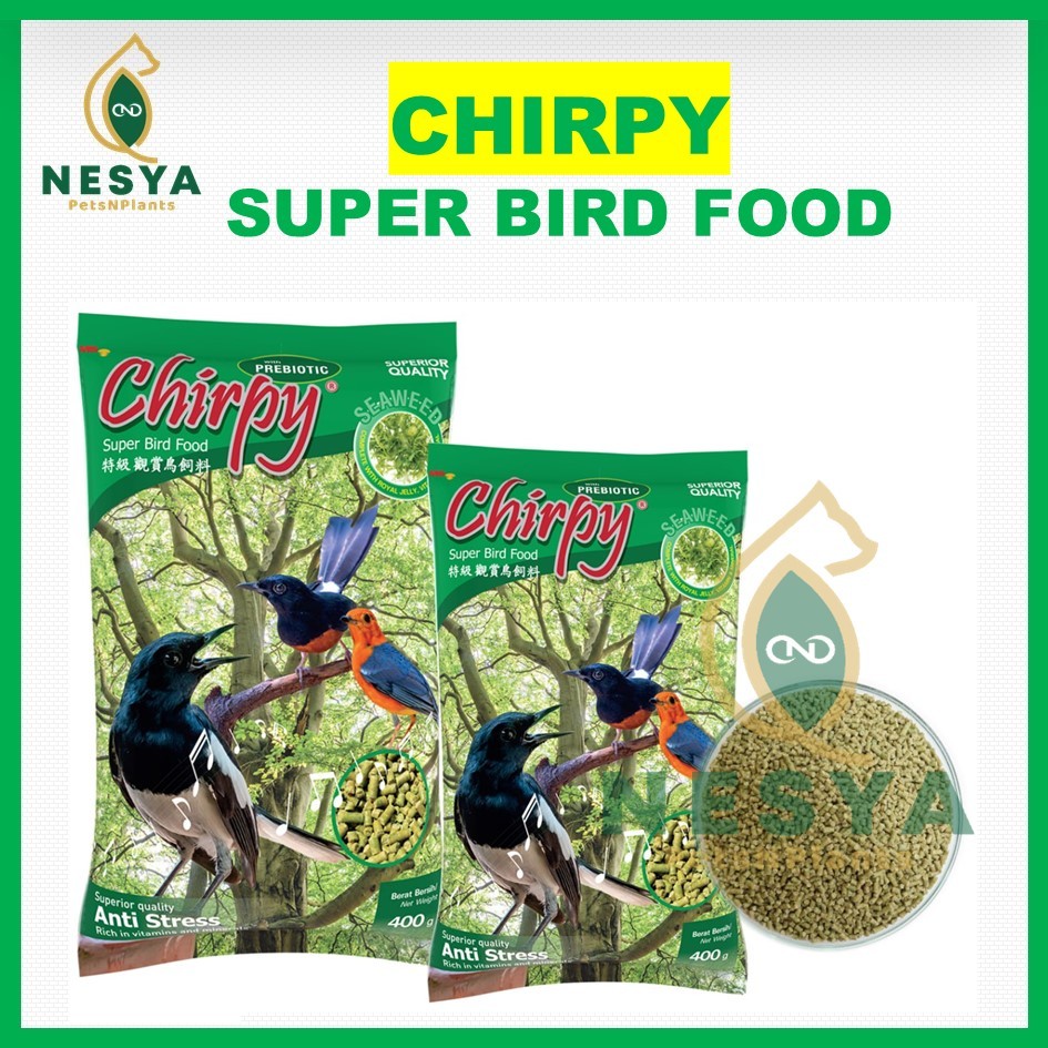 CHIRPY Rumput Laut Pakan Burung Voer Kasar Hijau SEAWEED 400 GRAM
