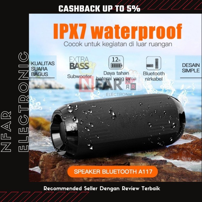 Speaker Bluetooth Portable Stereo With Aux Speaker Waterproof IPX7