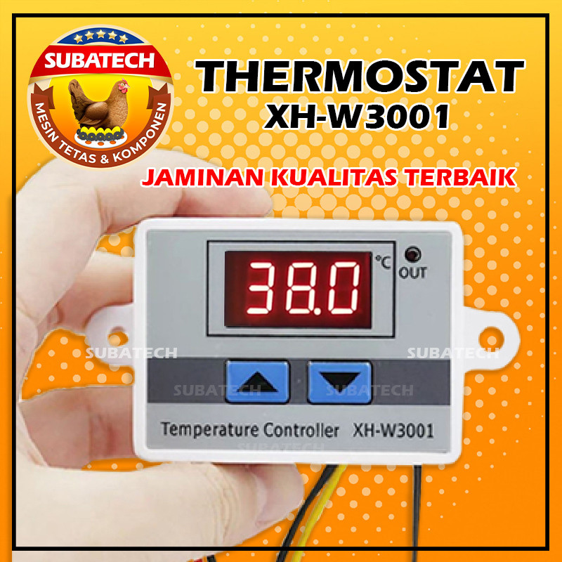 Termostat Digital 220V Thermostat W3001 AC Mesin Tetas Telur Full Otomatis Penetas XH-W3001